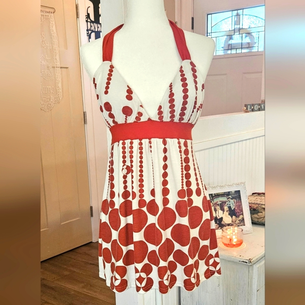 Lightly Worn!- JOU-JOU - Halter Sundress -  Size Large